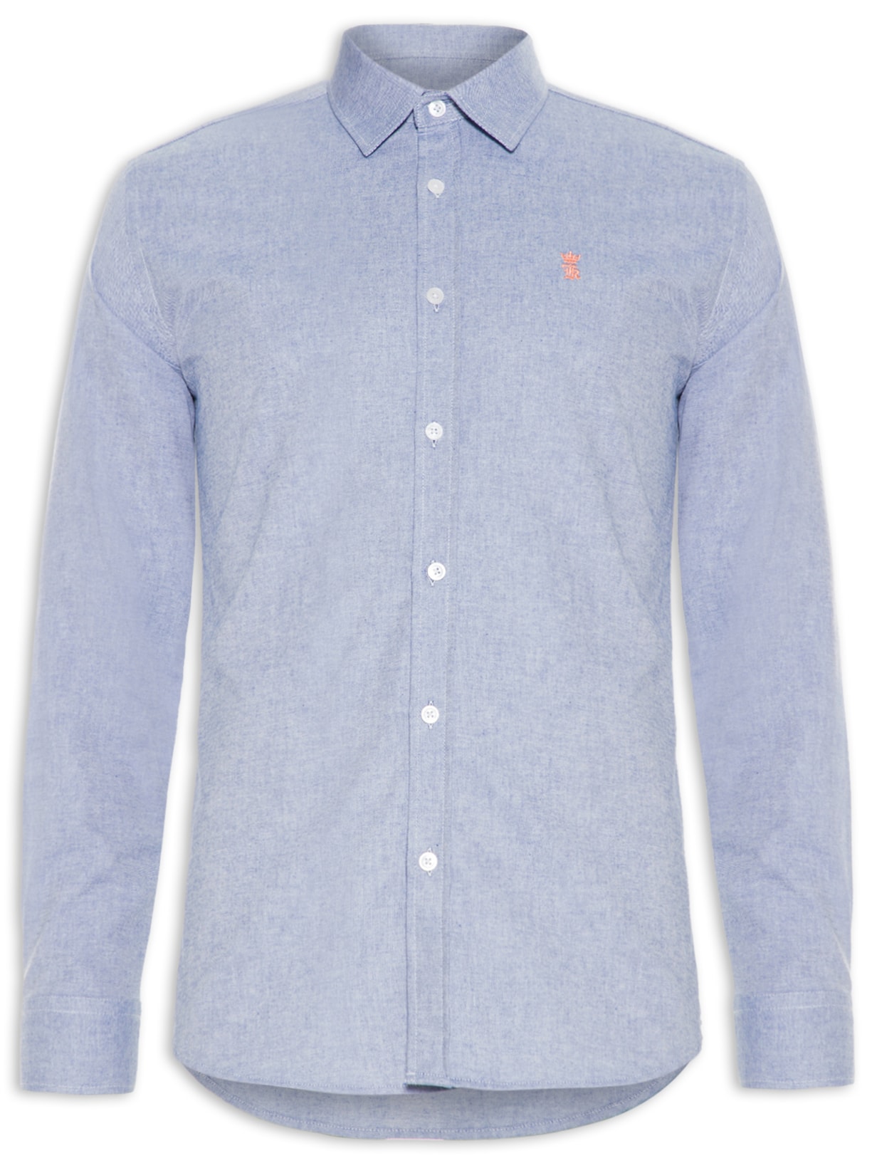 Camisa Masculina Manga Longa Oxford Comfort - Azul
