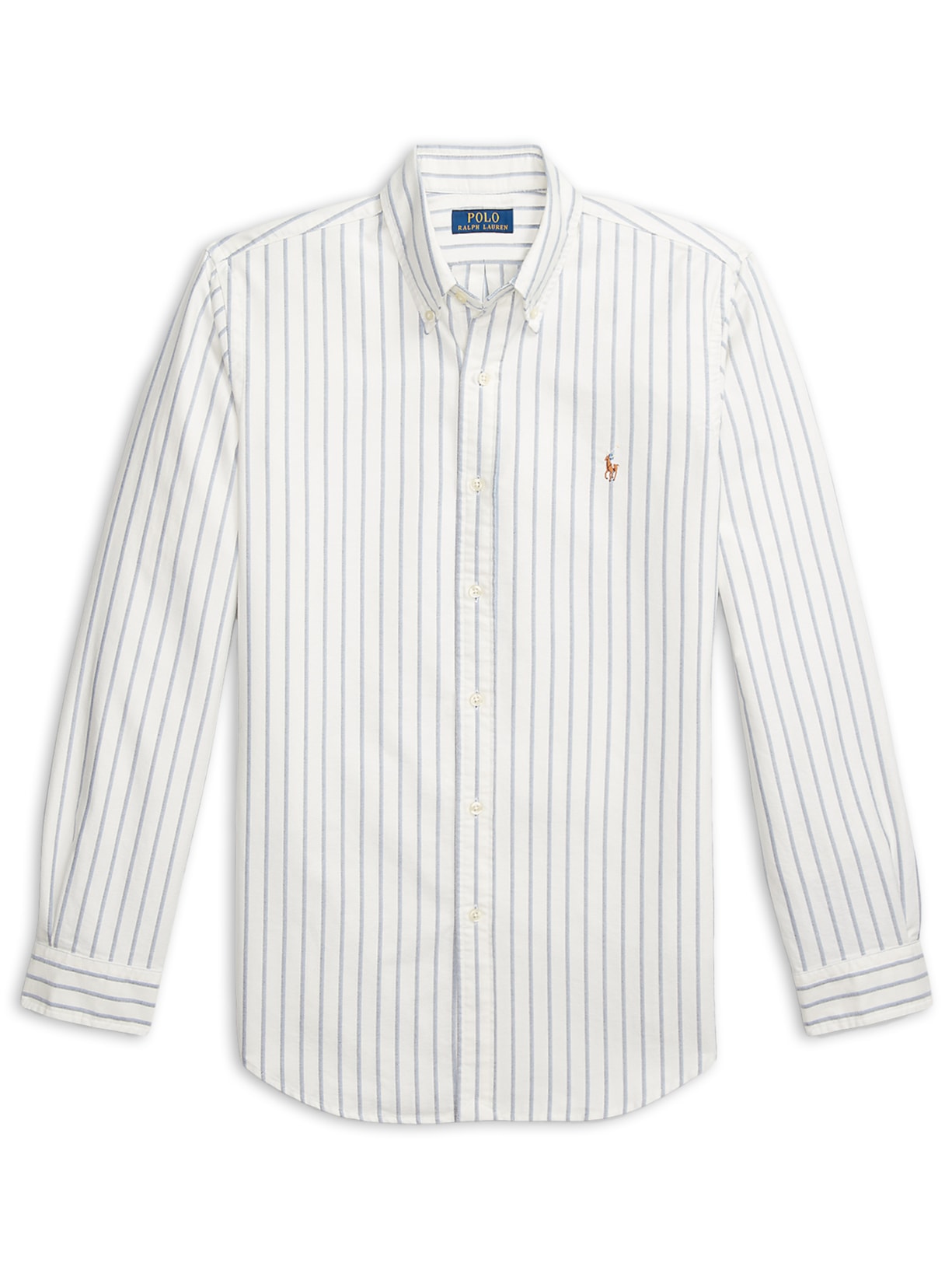 Camisa Masculina Manga Longa Oxford Custom Fit Logo - Branco