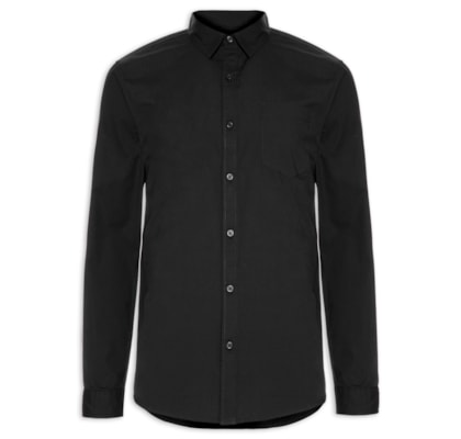 Camisa Masculina Manga Longa - Preto