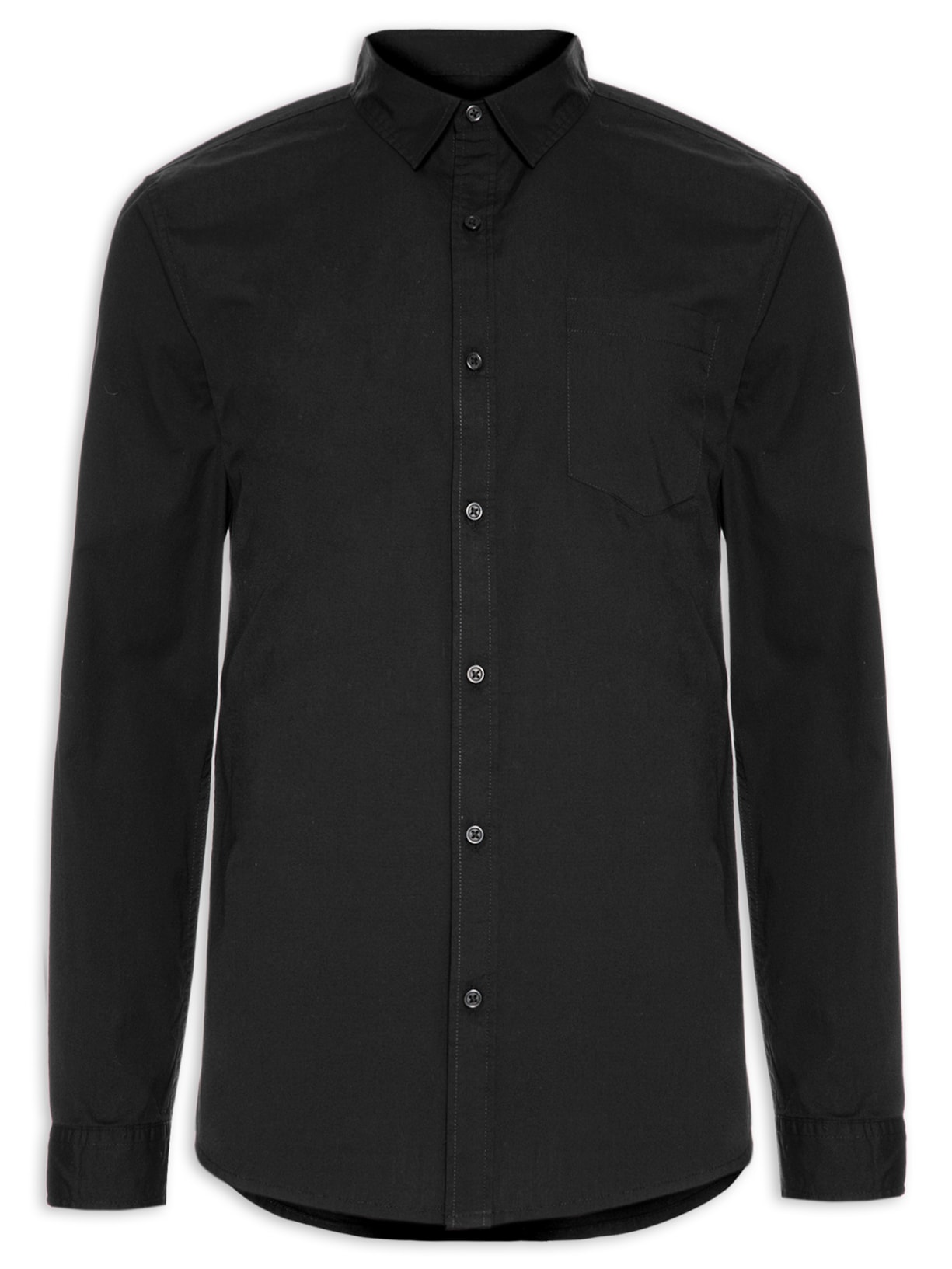 Camisa Masculina Manga Longa - Preto