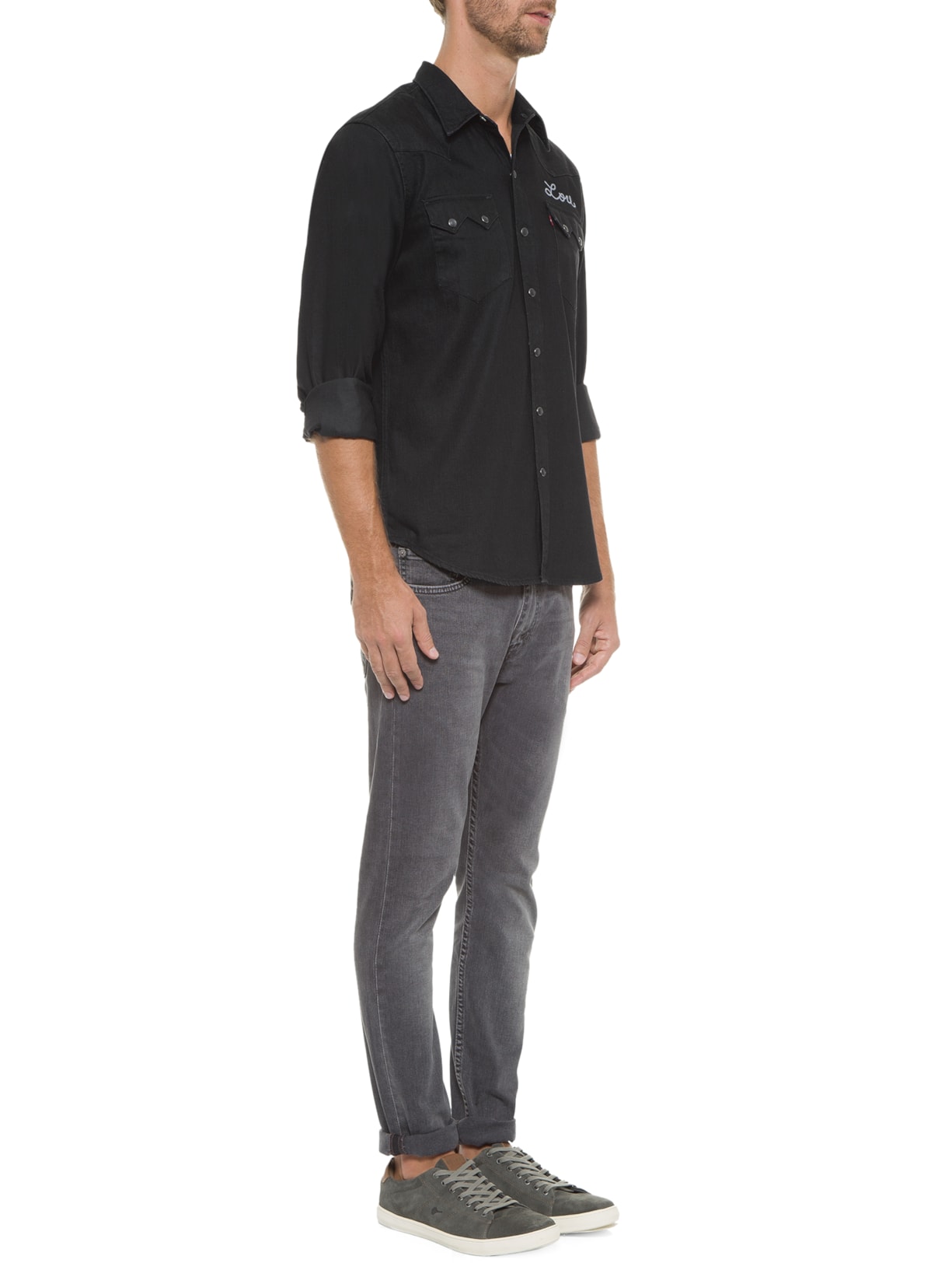 Camisa Masculina Manga Longa Preto Levi's