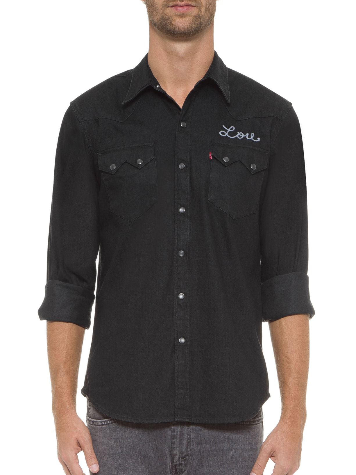 Camisa Masculina Manga Longa Preto Levi's