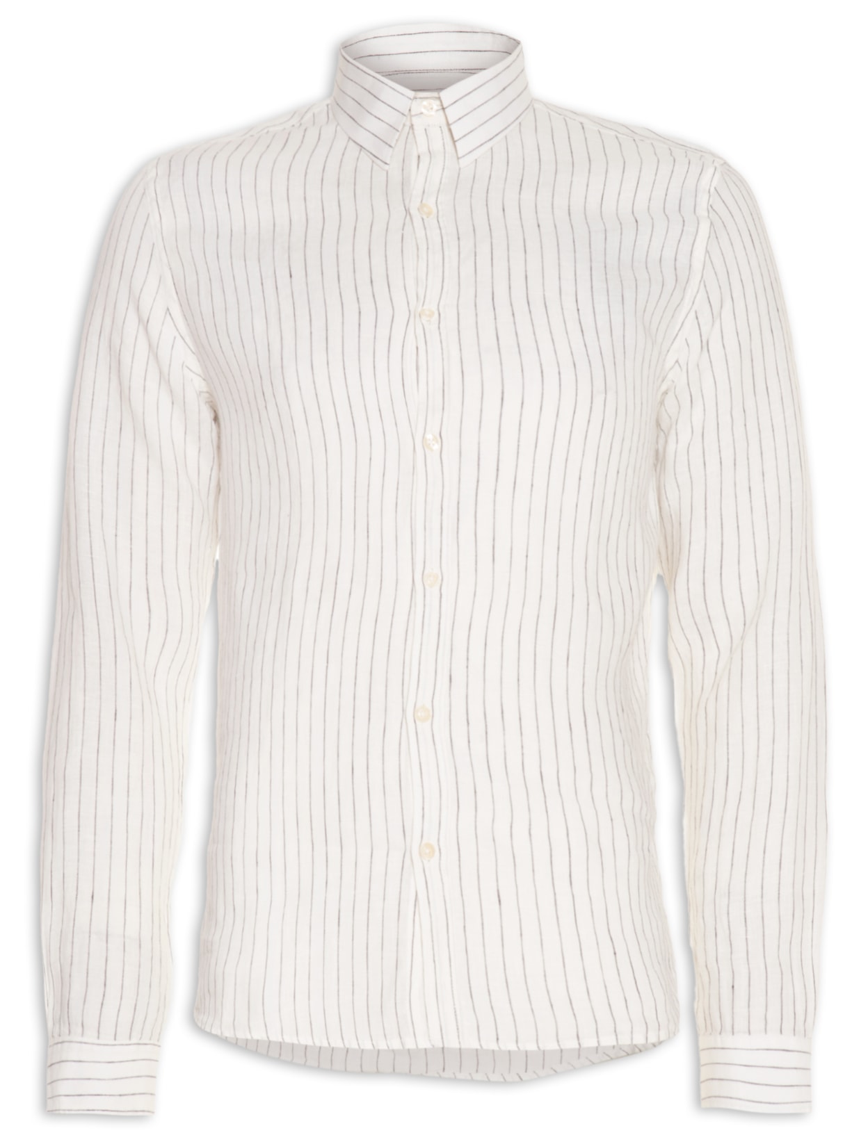 Camisa Masculina Manga Longa Puro Linho Amalfi - Off White