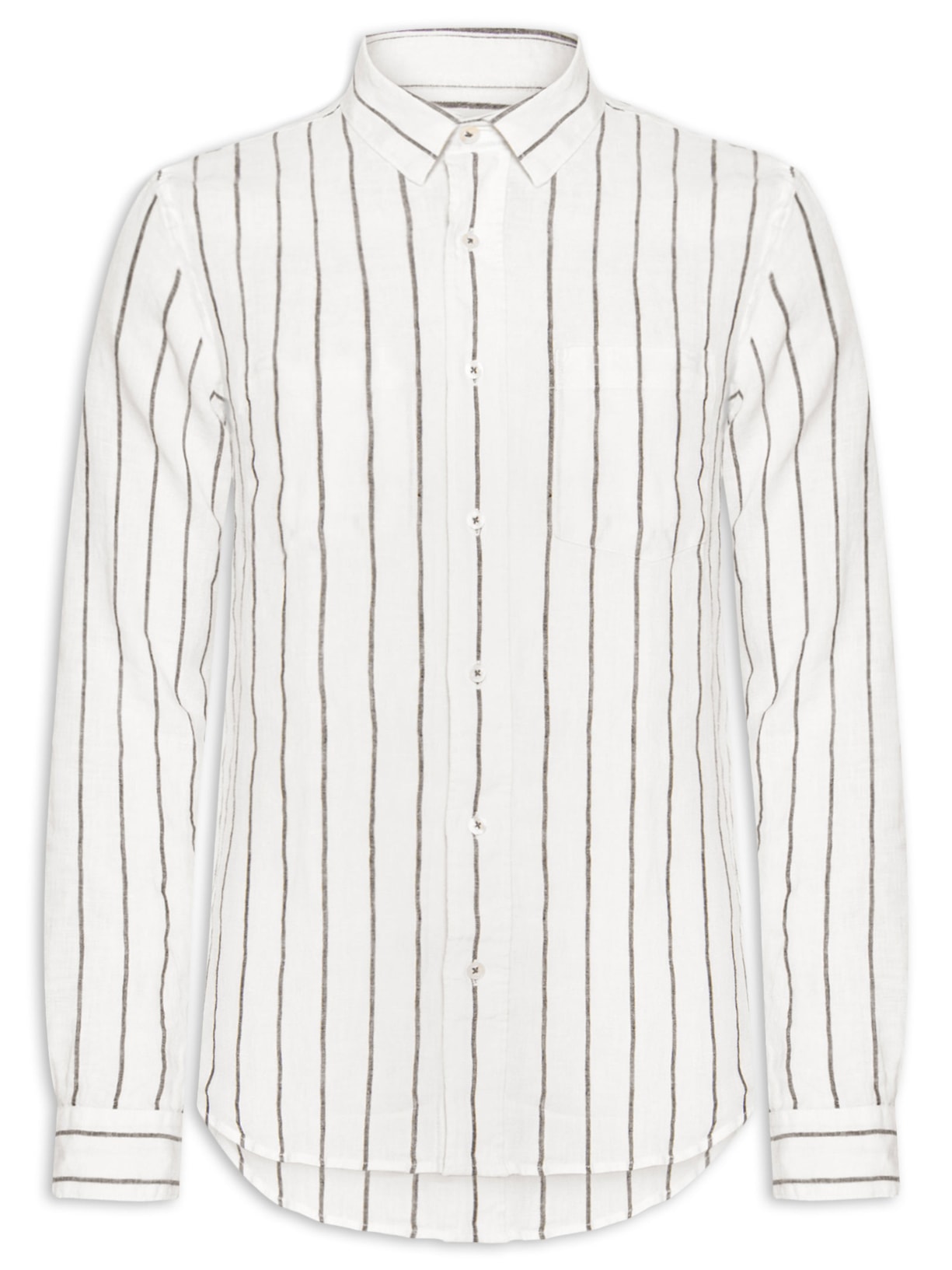 Camisa Masculina Manga Longa Puro Linho Branca Foxton