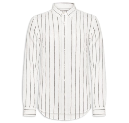 Camisa Masculina Manga Longa Puro Linho - Branca