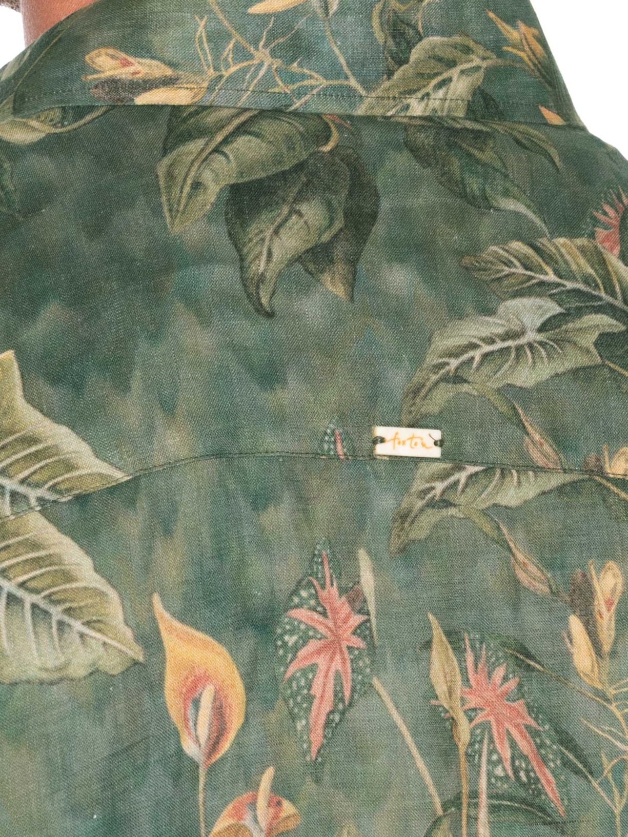 Camisa Masculina Manga Longa Puro Linho Floresta Verde Foxton