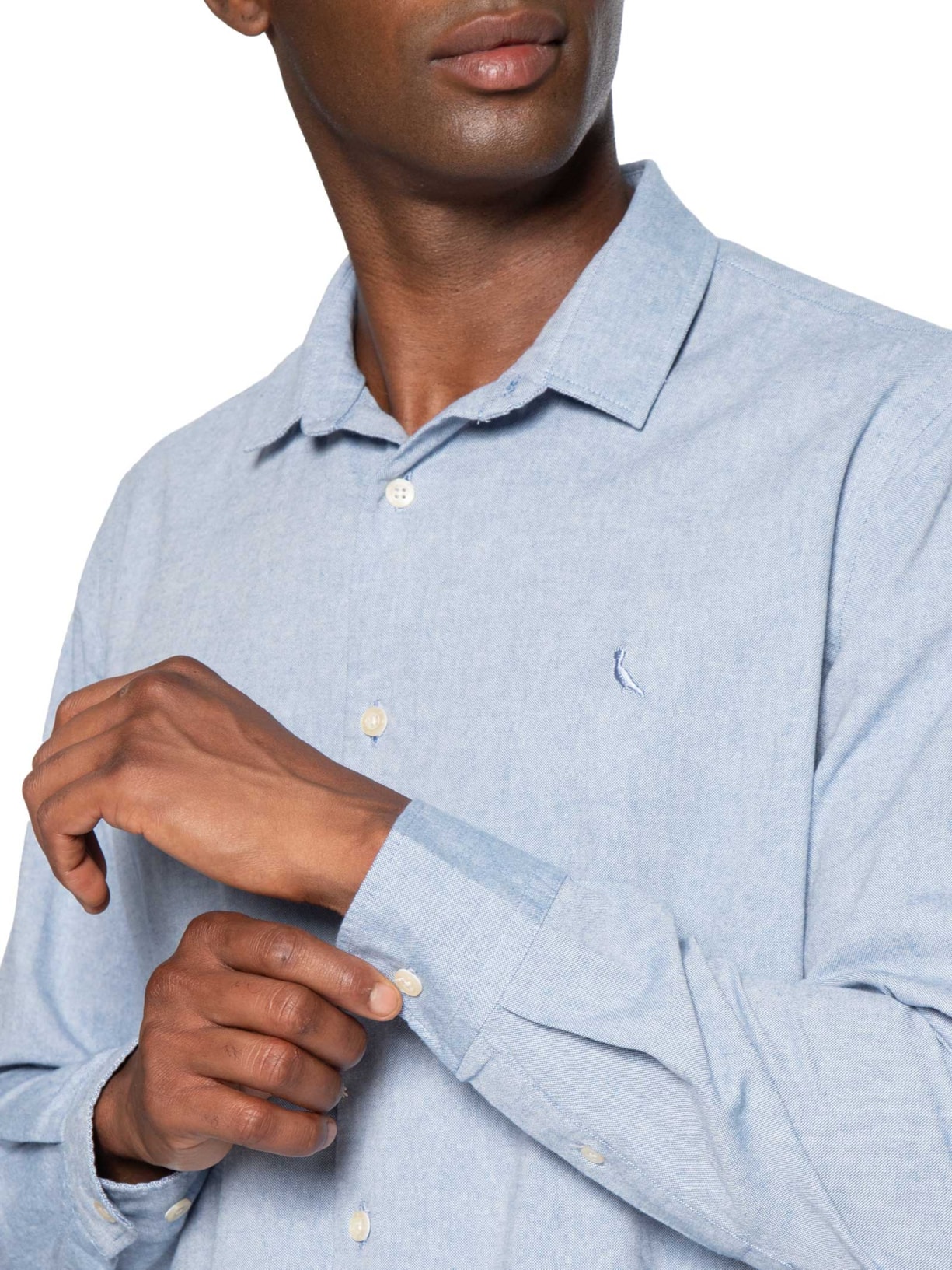 Camisa Masculina Manga Longa Ricardo Azul Reserva