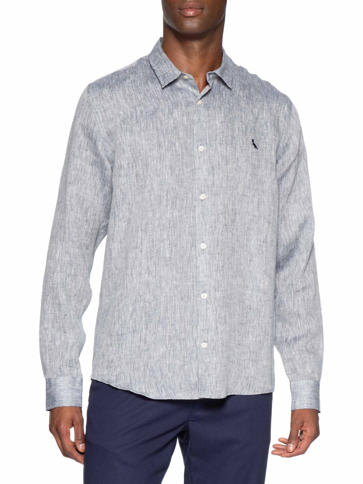 Camisa Masculina Manga Longa Rogerio Azul Reserva