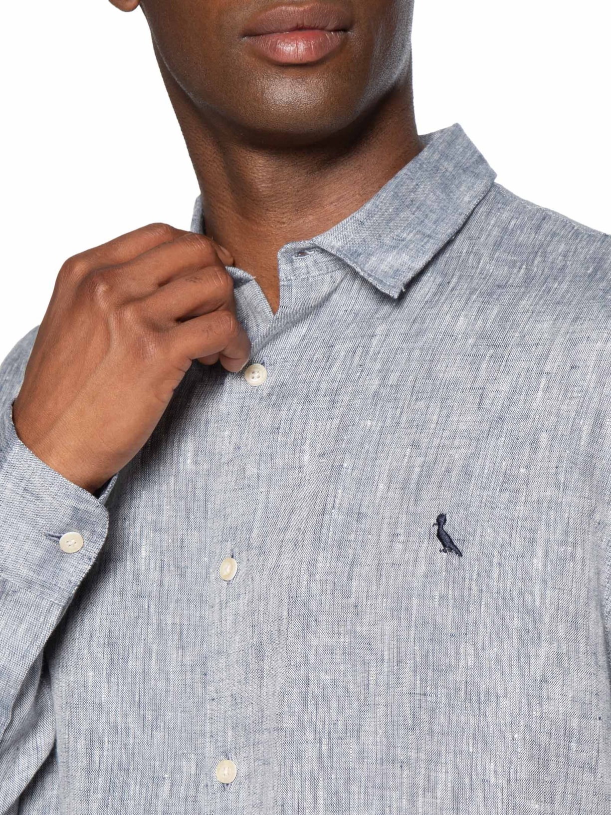 Camisa Masculina Manga Longa Rogerio Azul Reserva