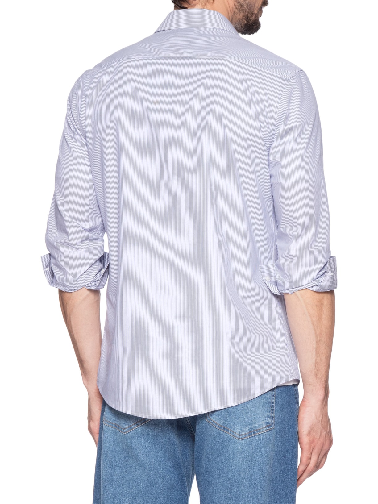 Camisa Masculina Manga Longa Slim Fio 60 Azul Calvin Klein - White Label