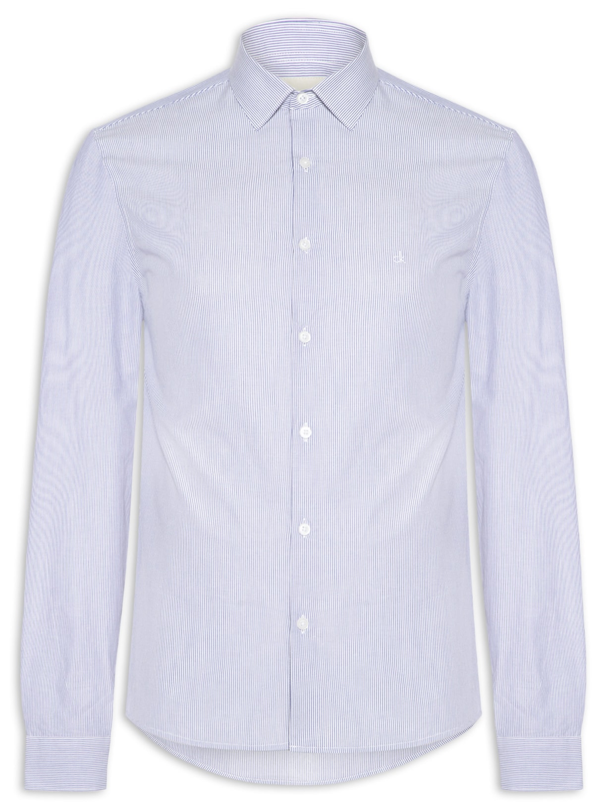 Camisa Masculina Manga Longa Slim Fio 60 Azul Calvin Klein - White Label