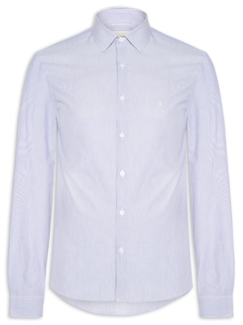 Camisa Masculina Manga Longa Slim Fio 60 - Azul