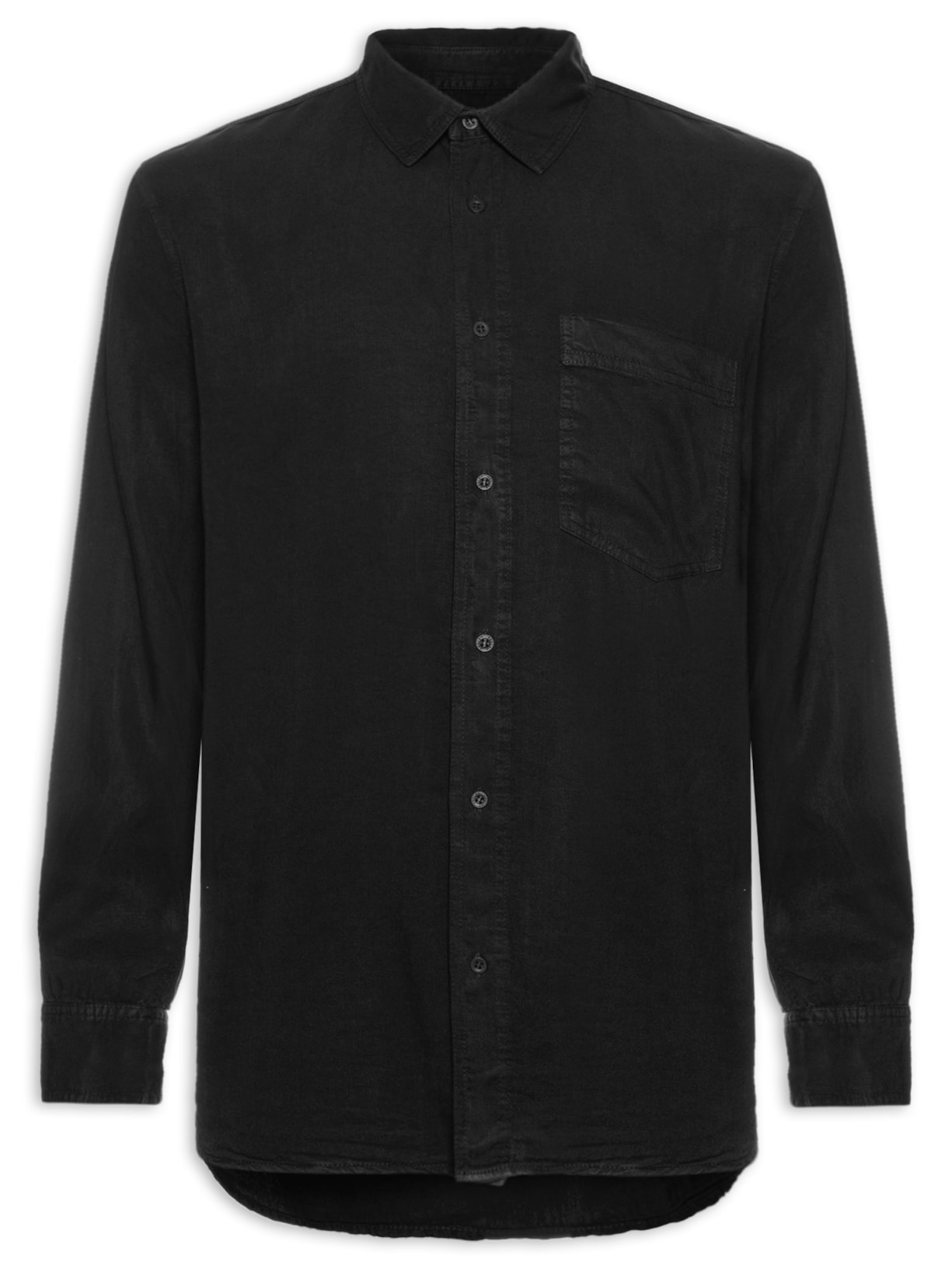 Camisa Masculina Manga Longa Soft Touch - Preto