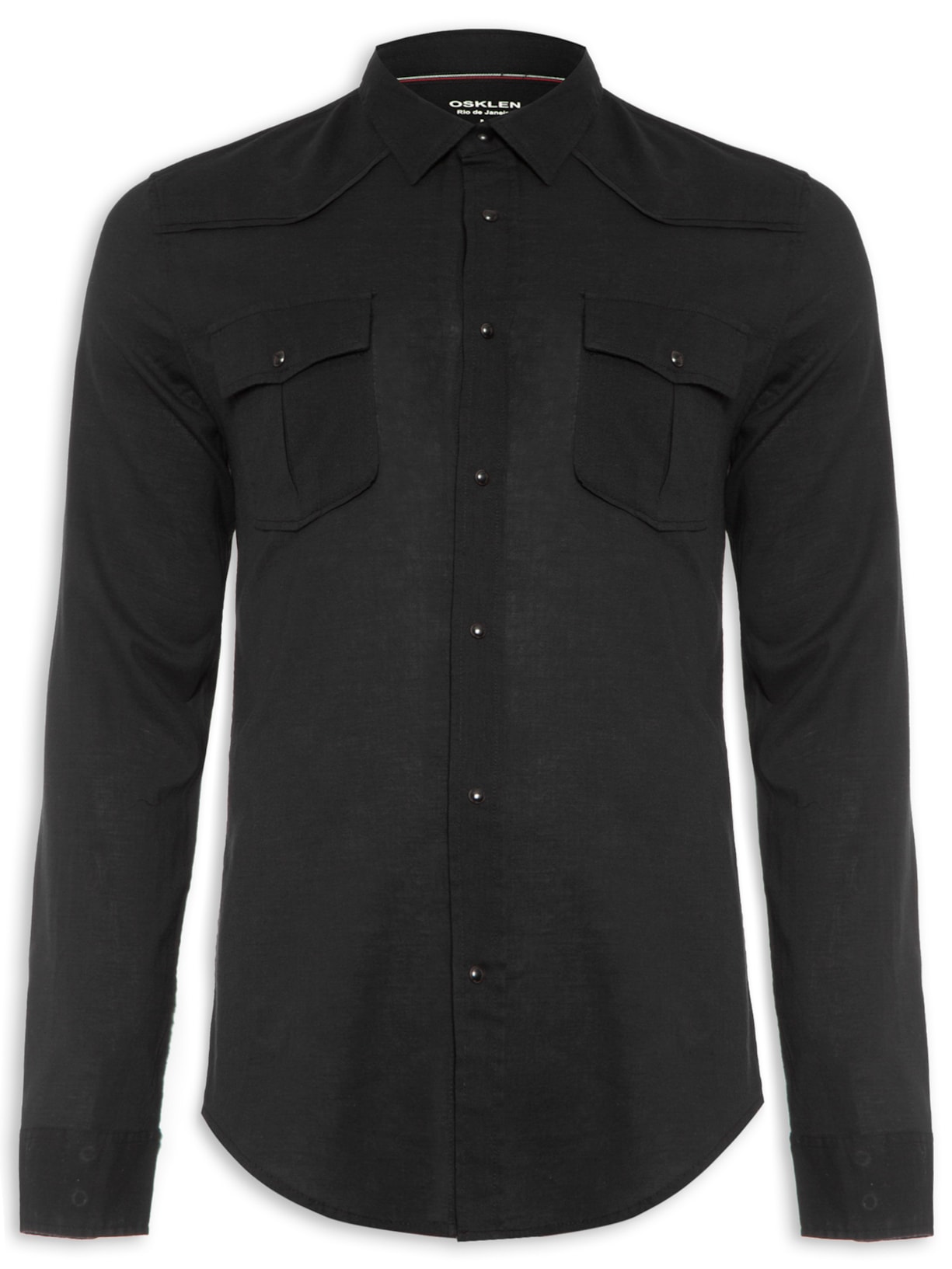 Camisa Masculina Manga Longa Travel Preto Osklen