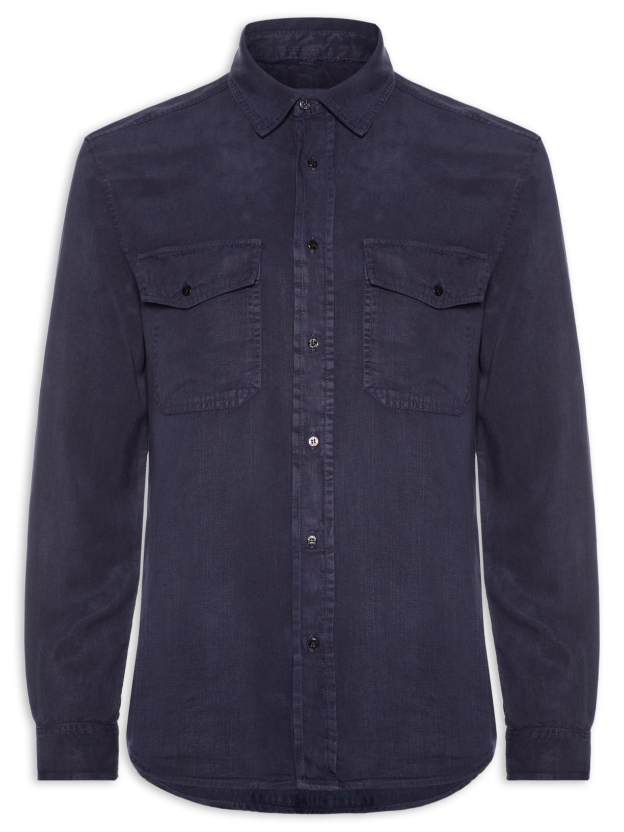 Camisa Masculina Manga Longa Used Utility Azul Osklen