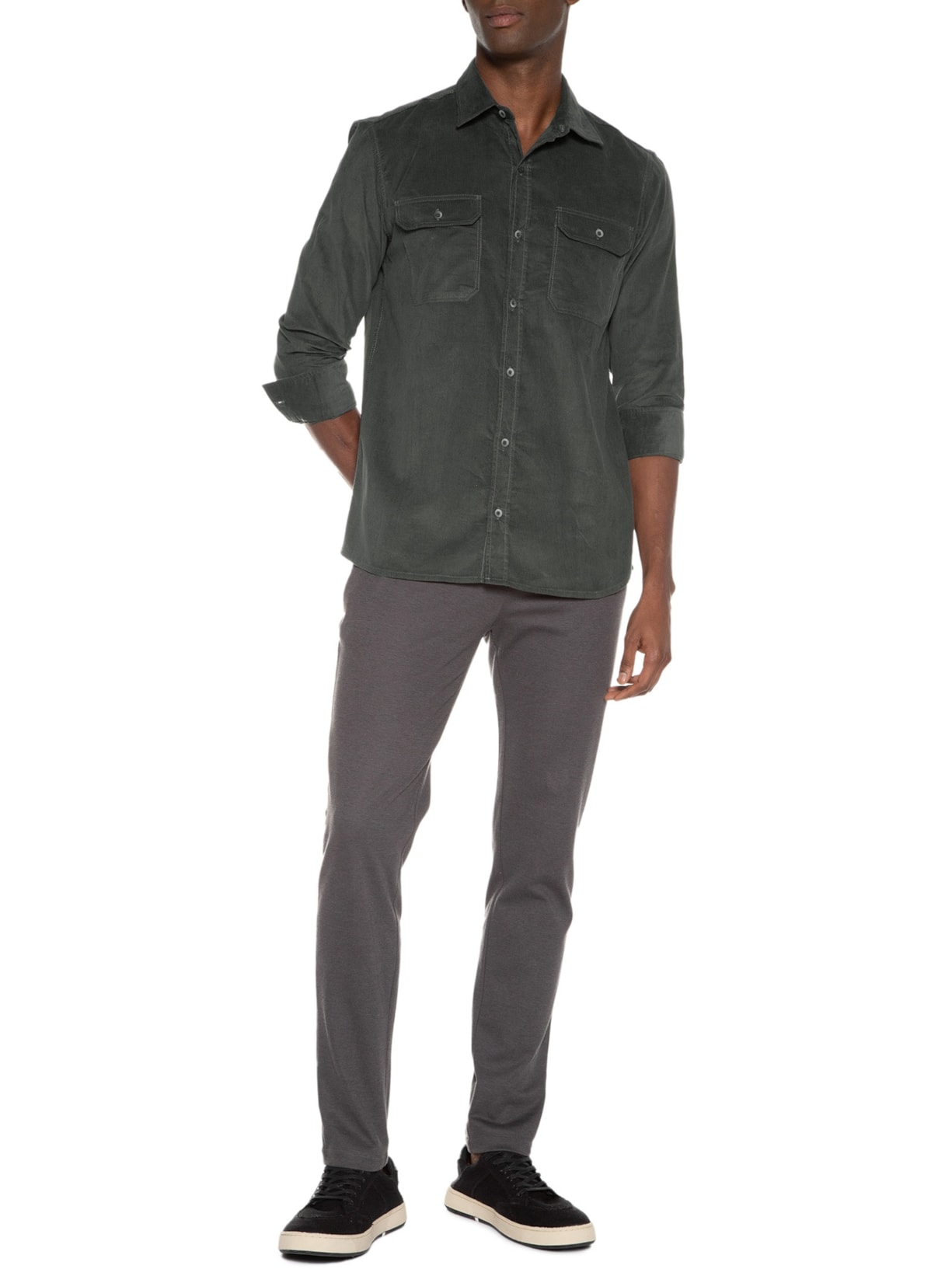 Camisa Masculina Manga Longa Ventura Cinza Austral