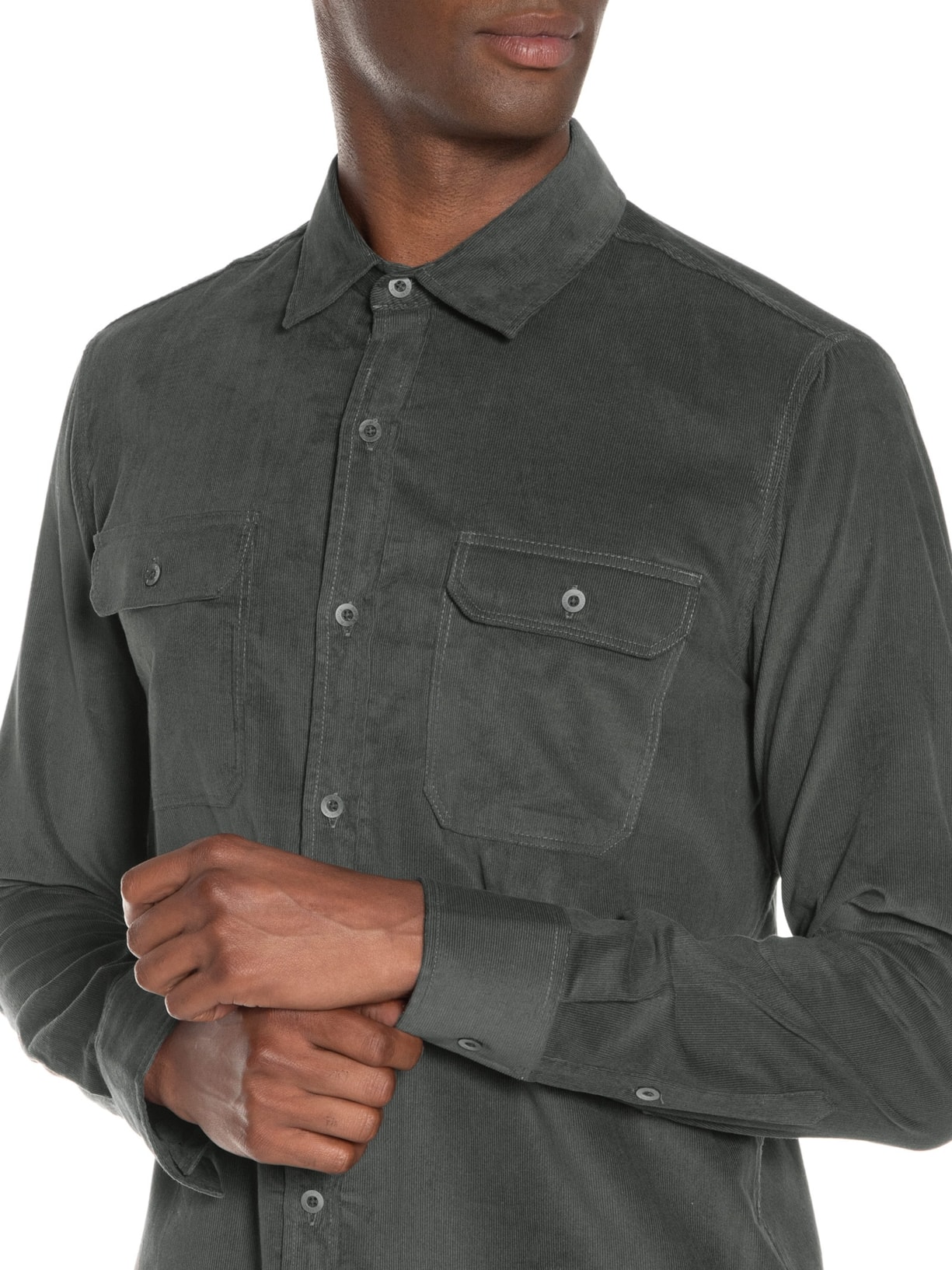 Camisa Masculina Manga Longa Ventura Cinza Austral