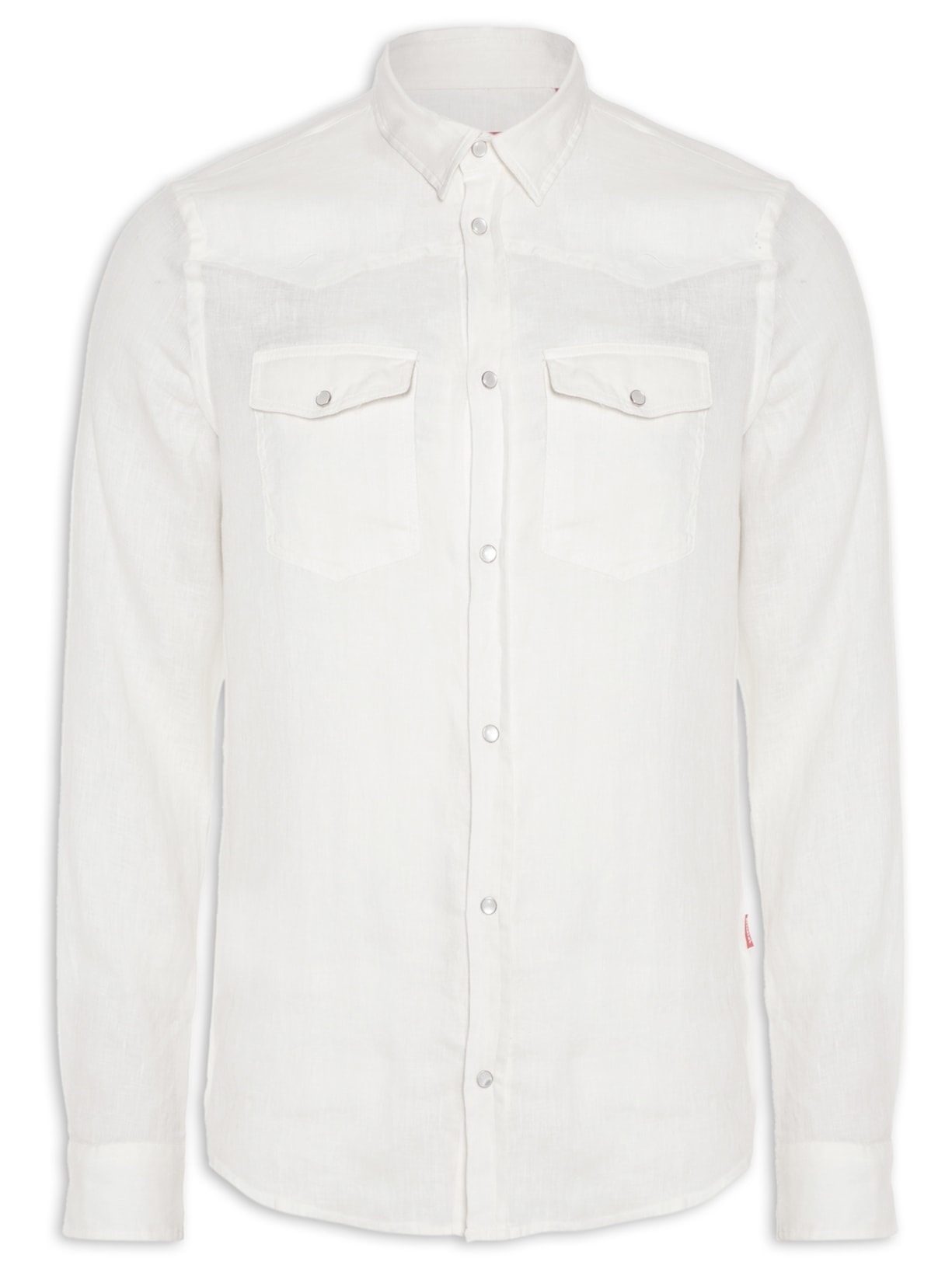 Camisa Masculina Manga Longa Western Linho - Off White