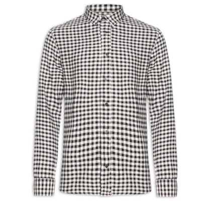Camisa Masculina Manga Longa Xadrez Ancora - Preto