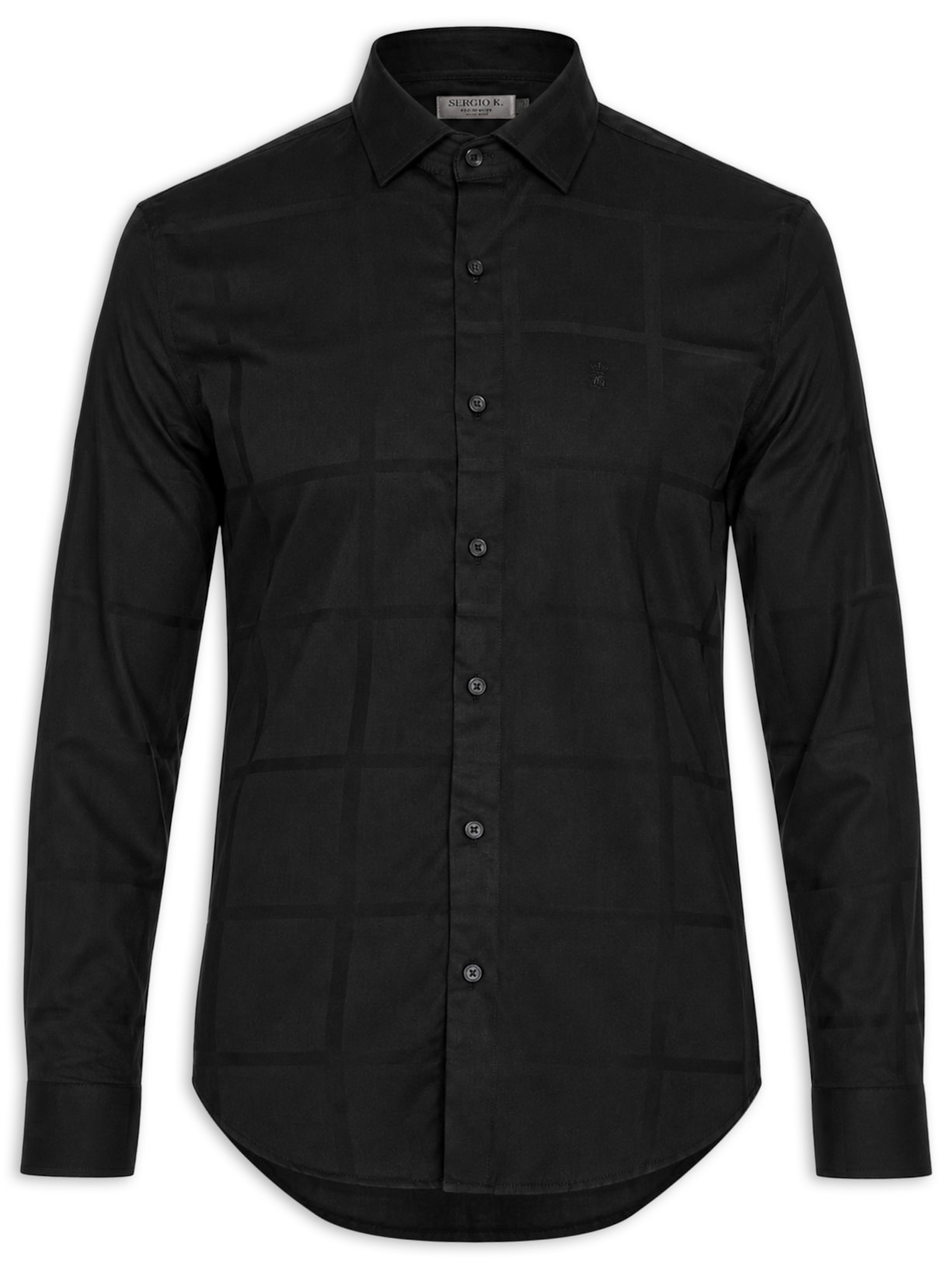 Camisa Masculina Maquineta Tme Big Quadros Preto Sergio K