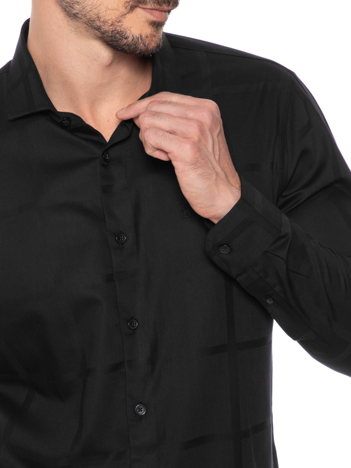 Camisa Masculina Maquineta Tme Big Quadros Preto Sergio K