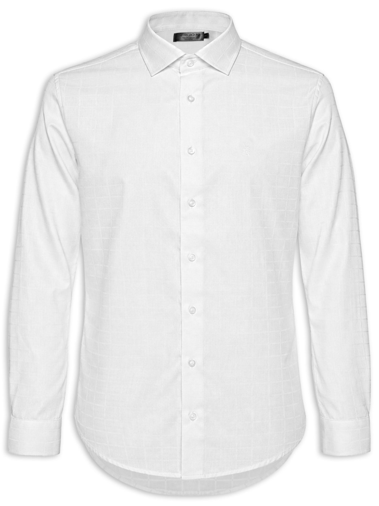 Camisa Masculina Maquineta Tme Mid Quadros Branco Sergio K