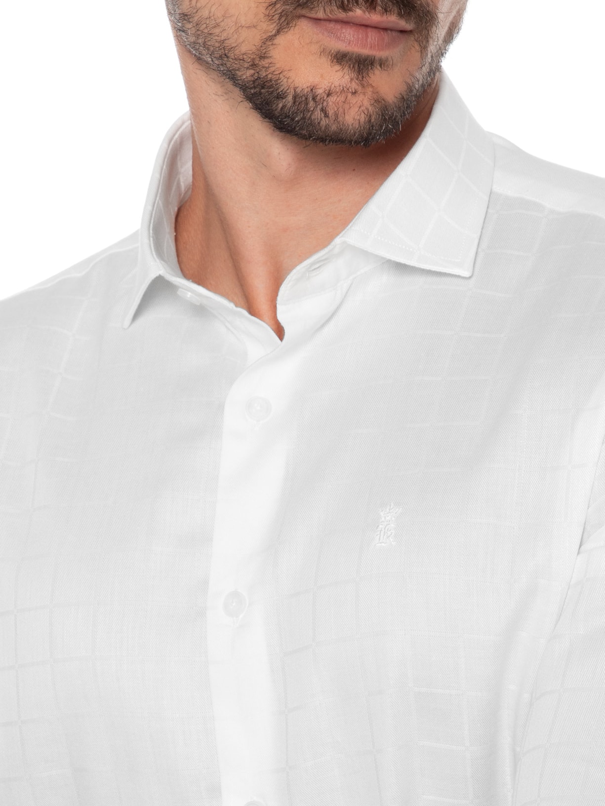 Camisa Masculina Maquineta Tme Mid Quadros Branco Sergio K