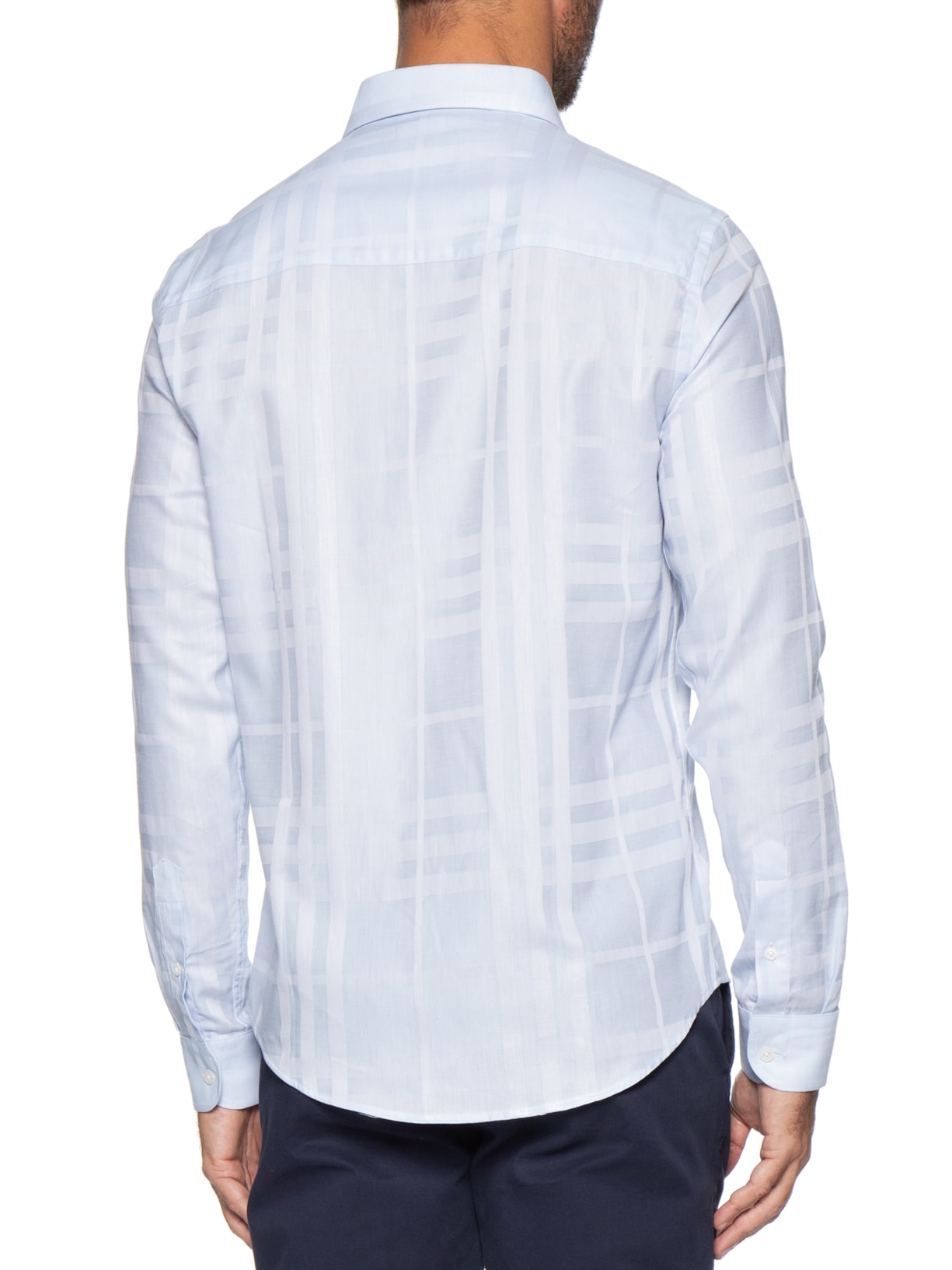 Camisa Masculina Maquinetada Big Xadrez – Azul Sergio K