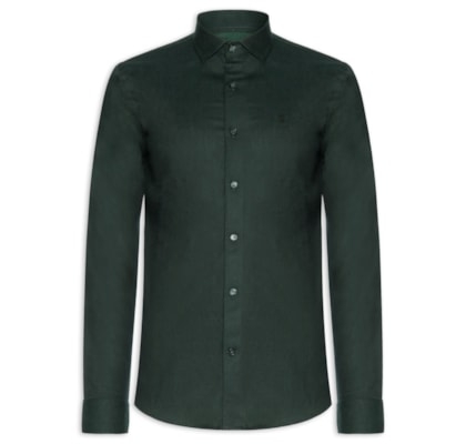 Camisa Masculina Maquinetada Black Waves Regular Fit - Verde