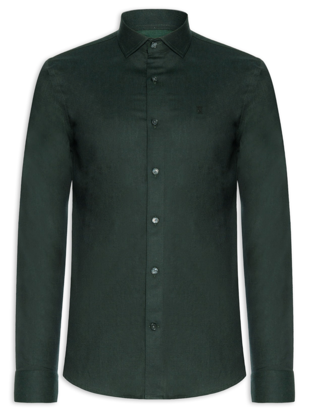 Camisa Masculina Maquinetada Black Waves Regular Fit - Verde