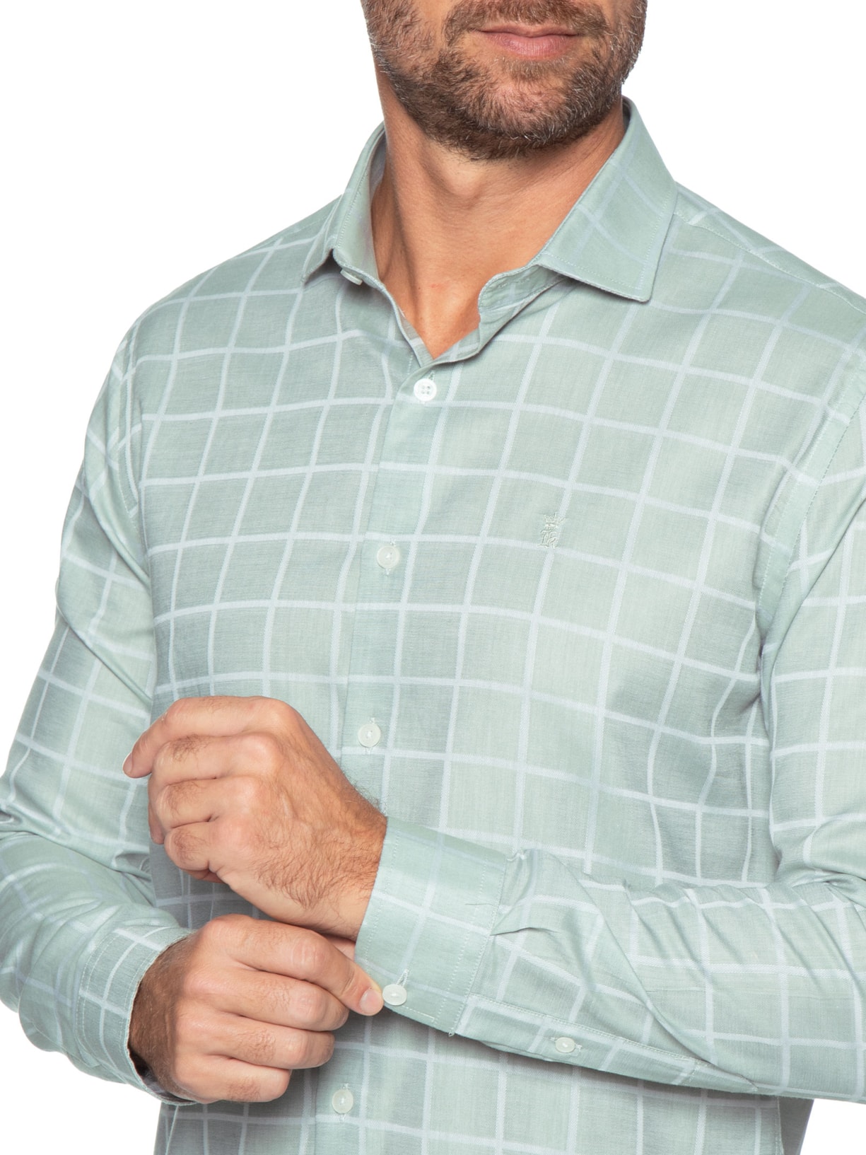 Camisa Masculina Maquinetada Square – Verde Sergio K