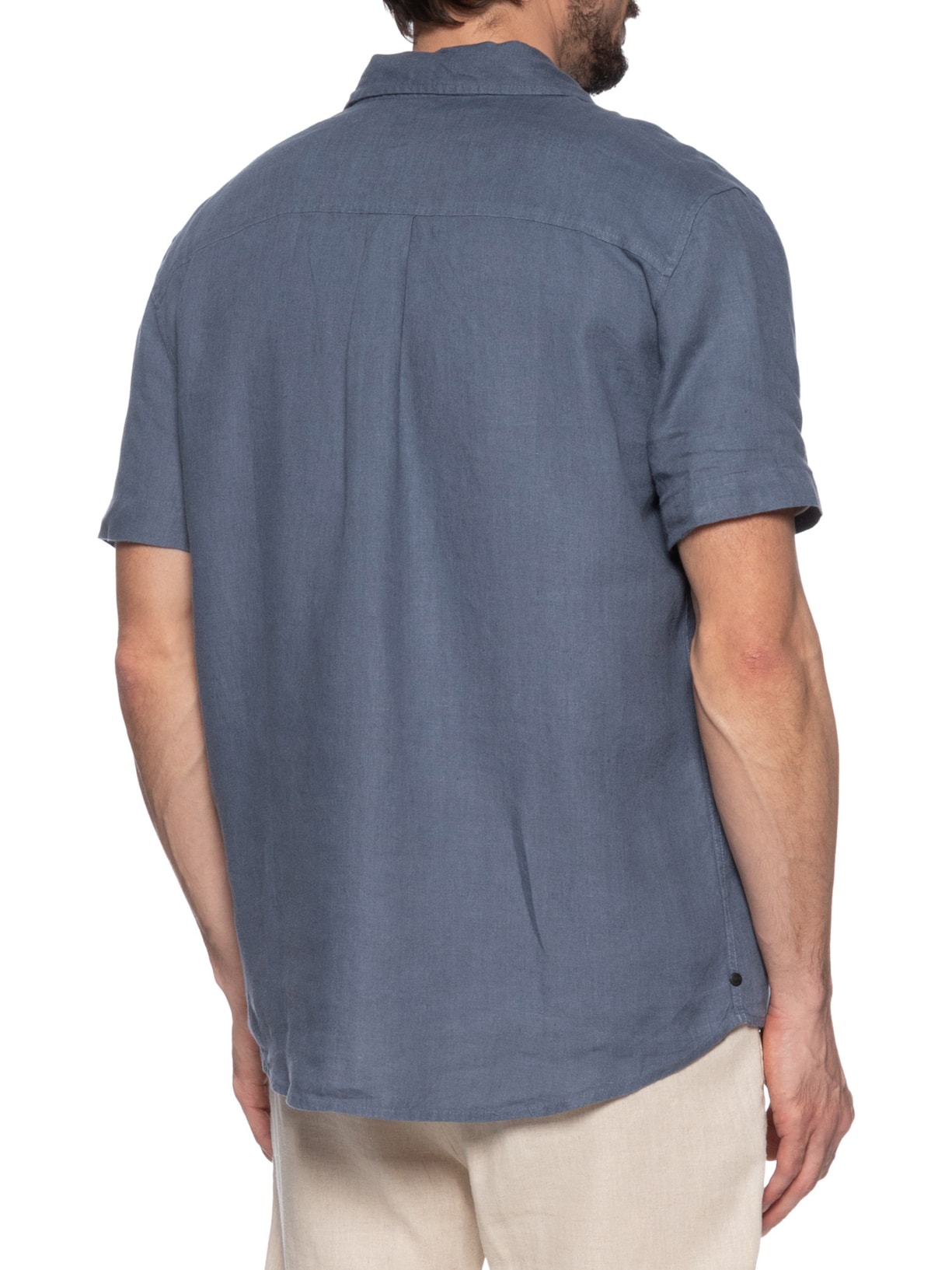 Camisa Masculina Mc Classic Linen Azul Osklen