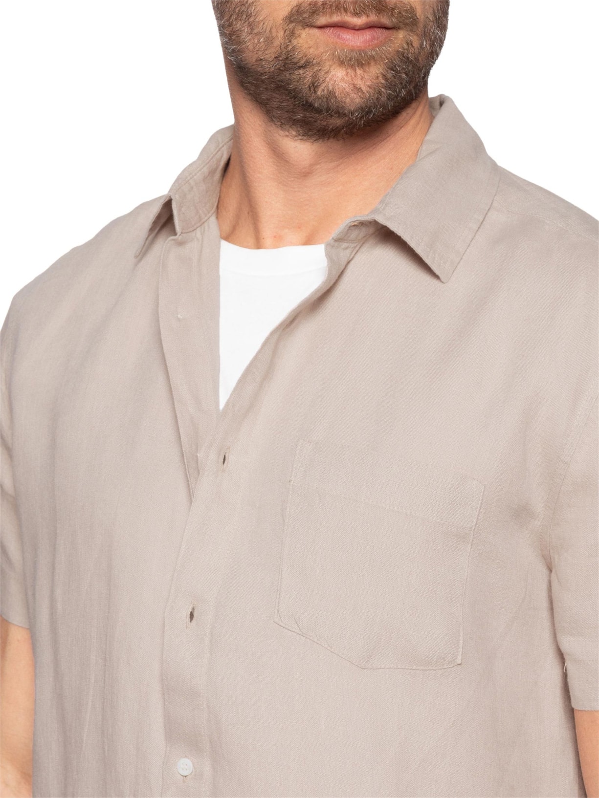 Camisa Masculina Mc Classic Linen Bege Osklen