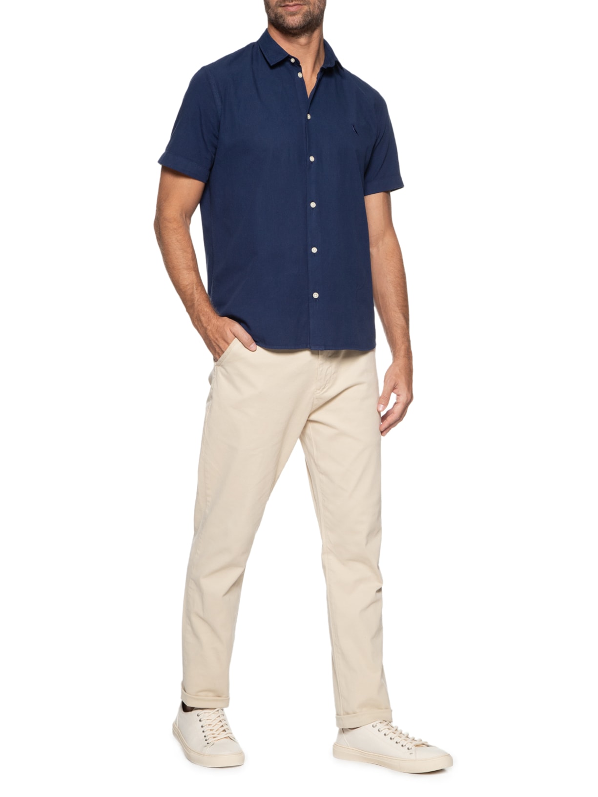 Camisa Masculina Mc Nova Paraty Azul Reserva