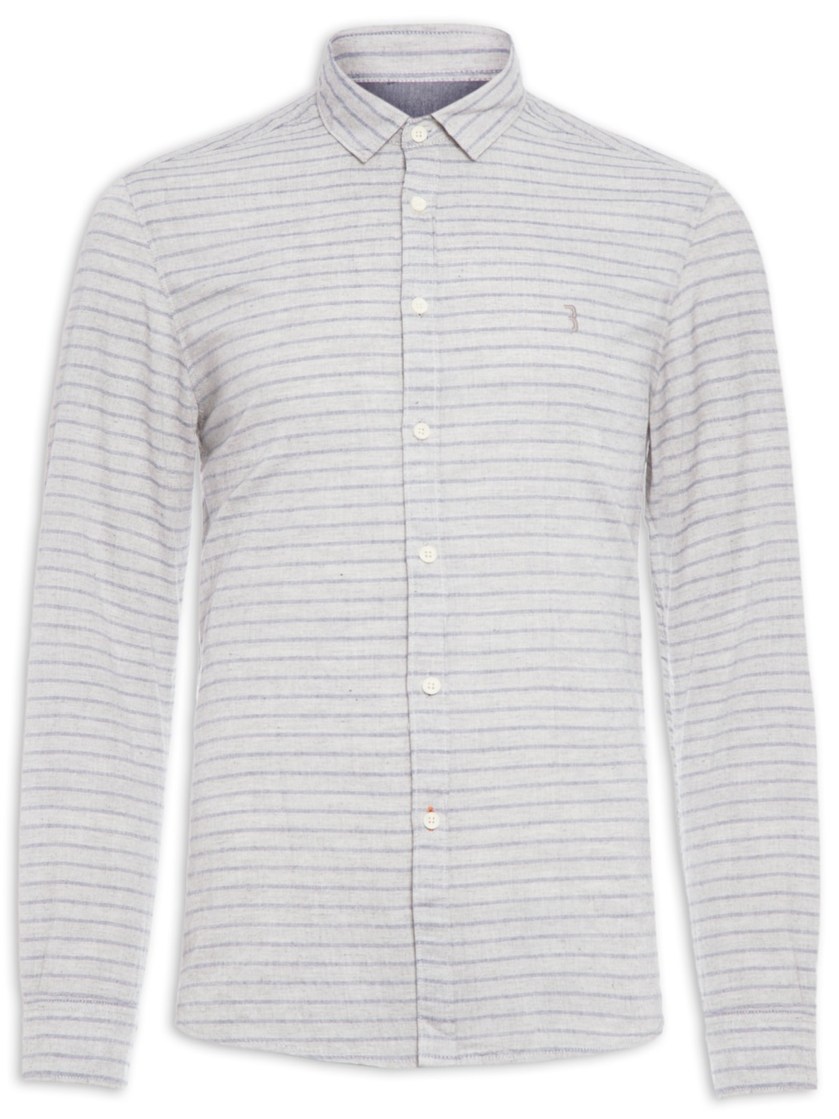 Camisa Masculina Melange Stripes - Cinza