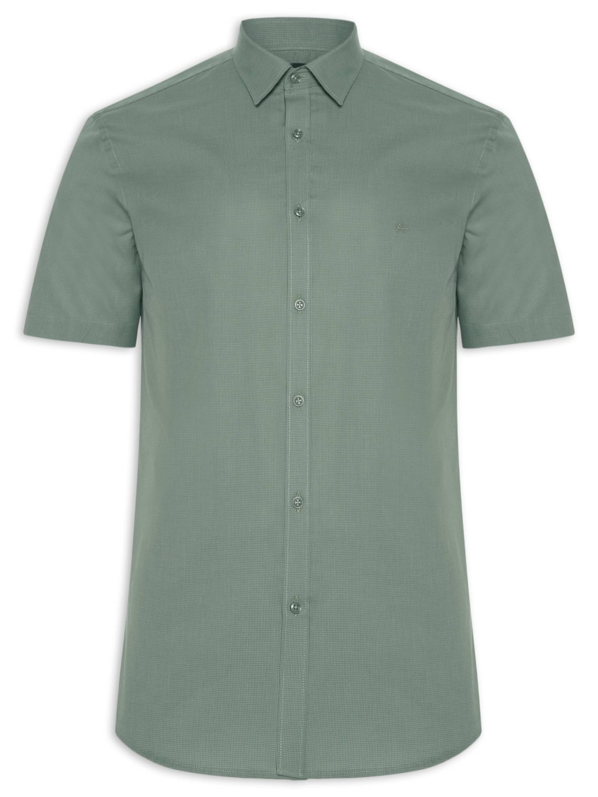 Camisa Masculina Mini Xadrez Verde Aramis