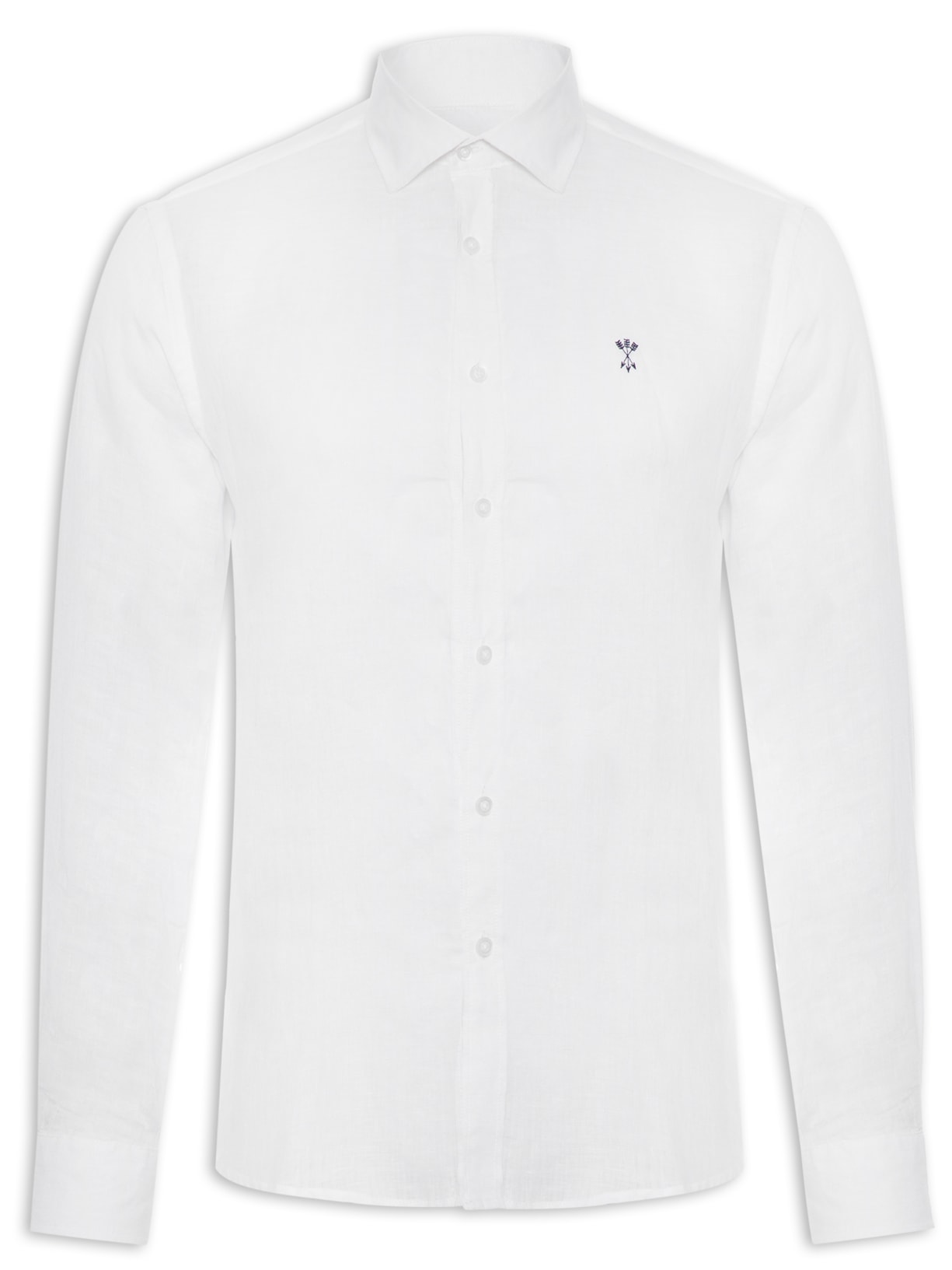 Camisa Masculina Ml Linho Slim - Branco
