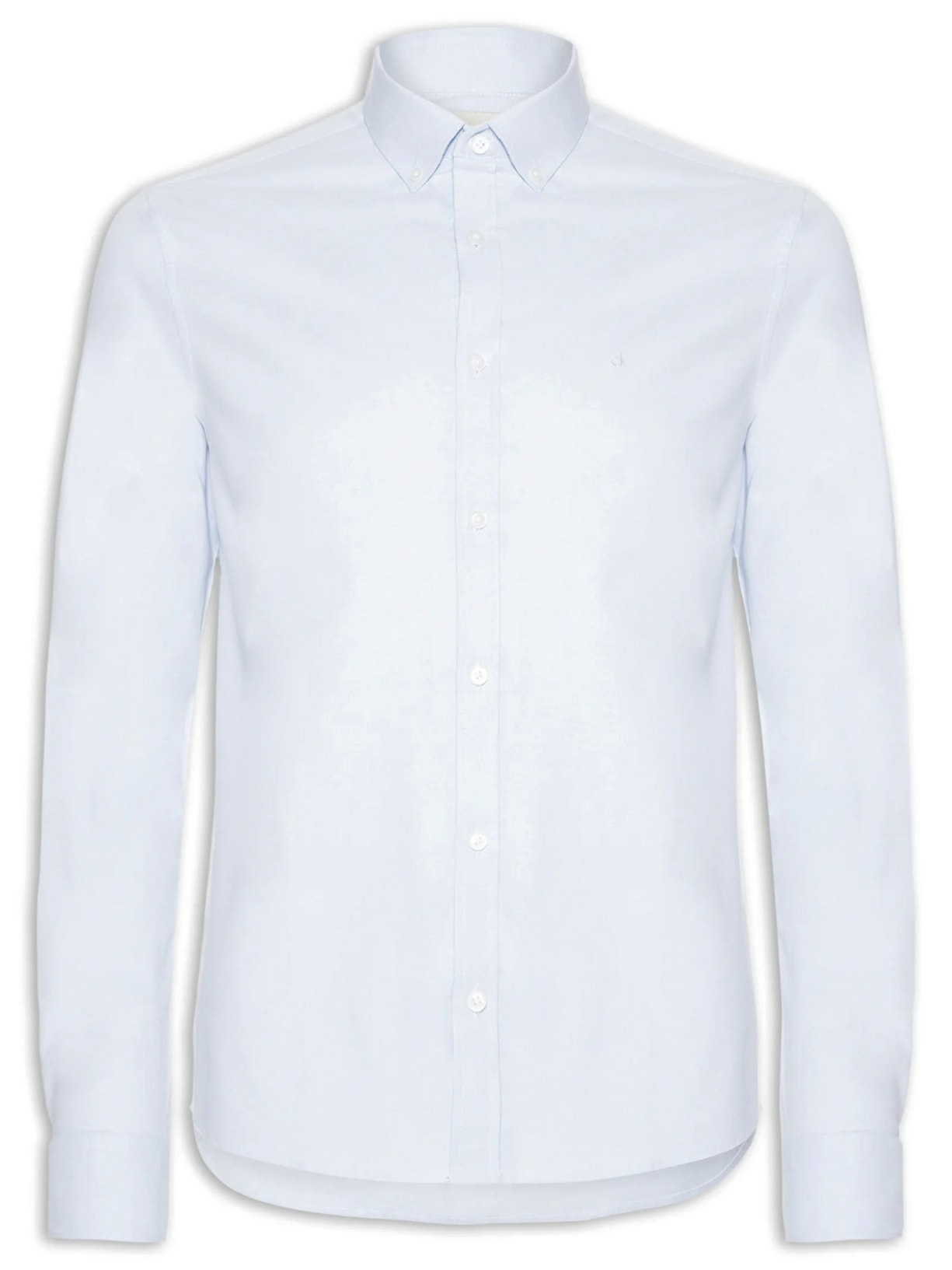 Camisa Masculina Ml Regular Oxford Com Elastano - Azul