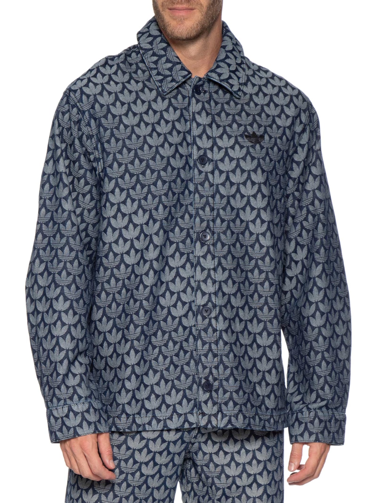 Camisa Masculina Monogram Shirt Azul Adidas Originals