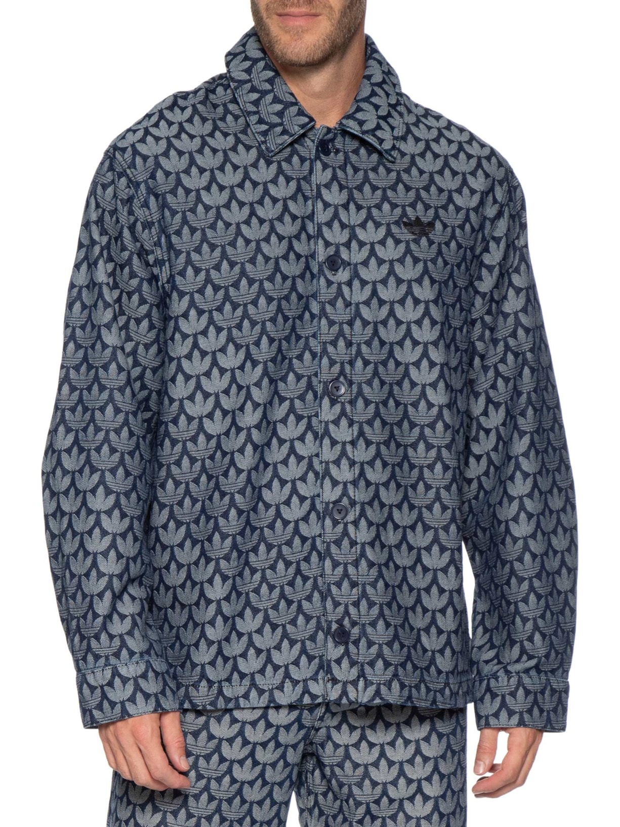 Camisa Masculina Monogram Shirt Azul Adidas Originals
