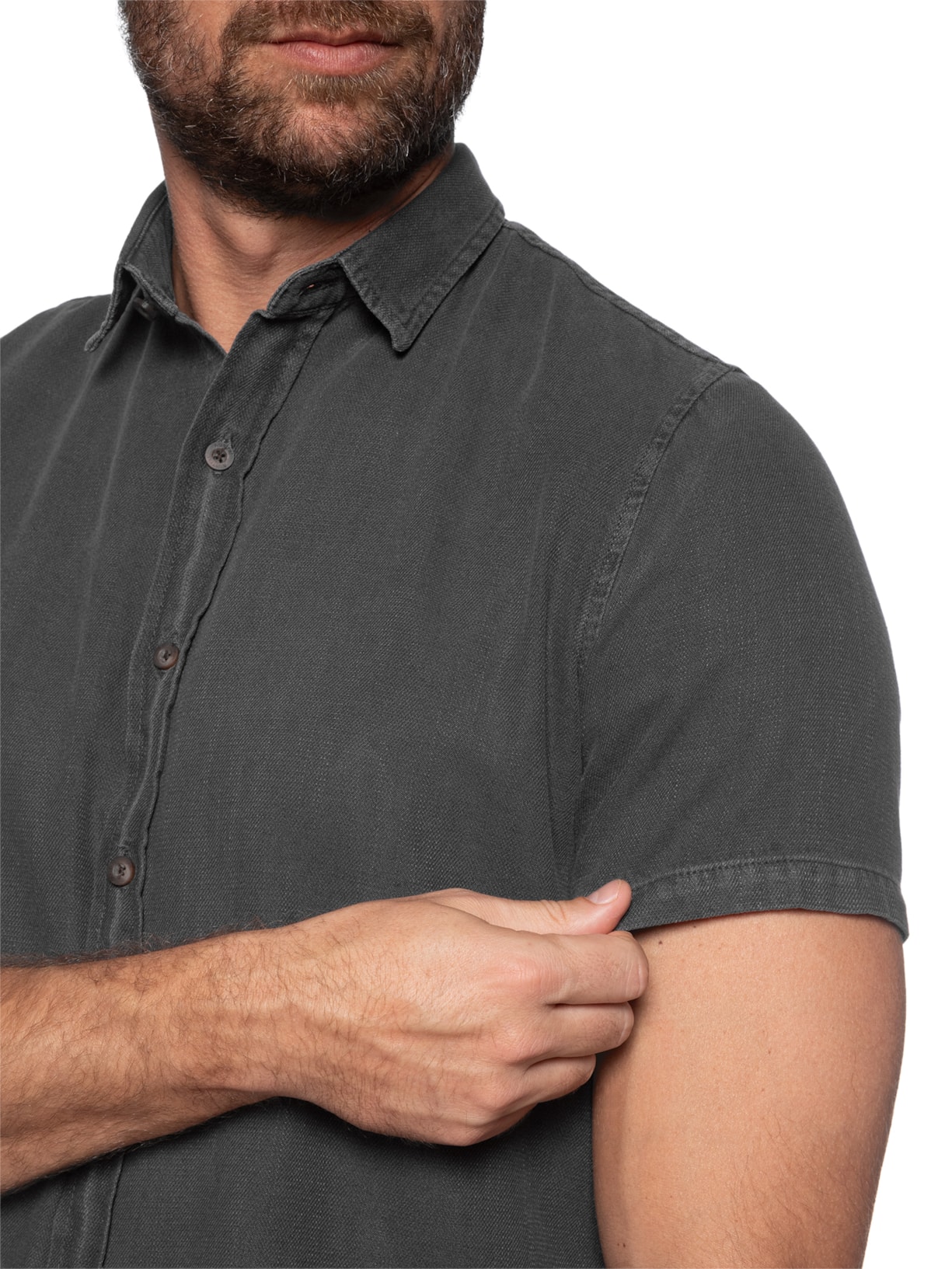 Camisa Masculina Monterey Manga Curta Preto Austral