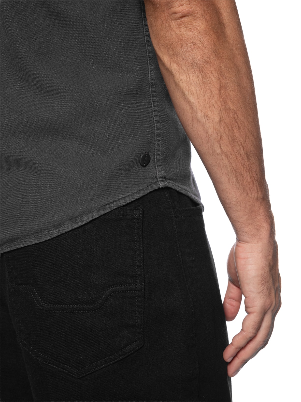 Camisa Masculina Monterey Manga Curta Preto Austral