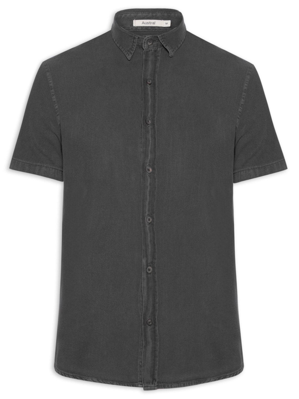 Camisa Masculina Monterey Manga Curta Preto Austral