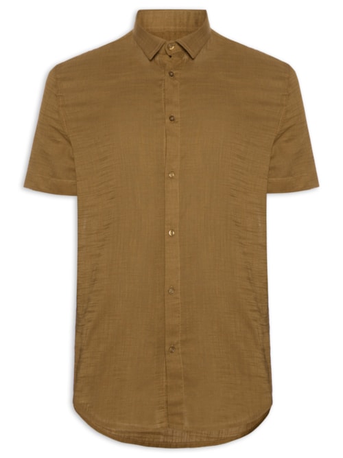 Camisa Masculina New Texture Color - Marrom