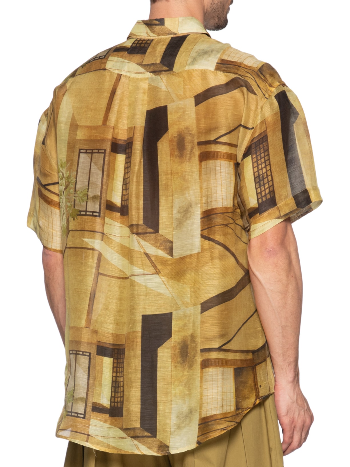 Camisa Masculina Organza Rústica Over Ryokan Bege Handred
