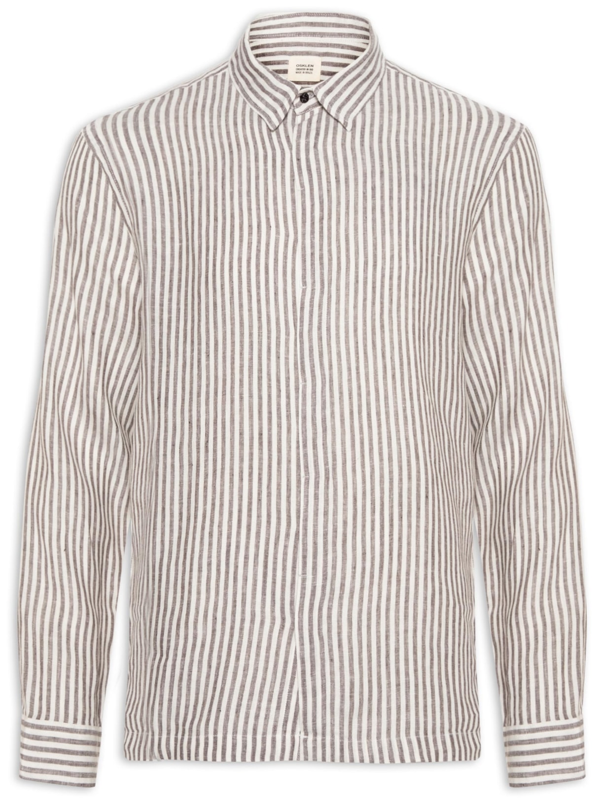 Camisa Masculina Over Brun Stripes - Marrom