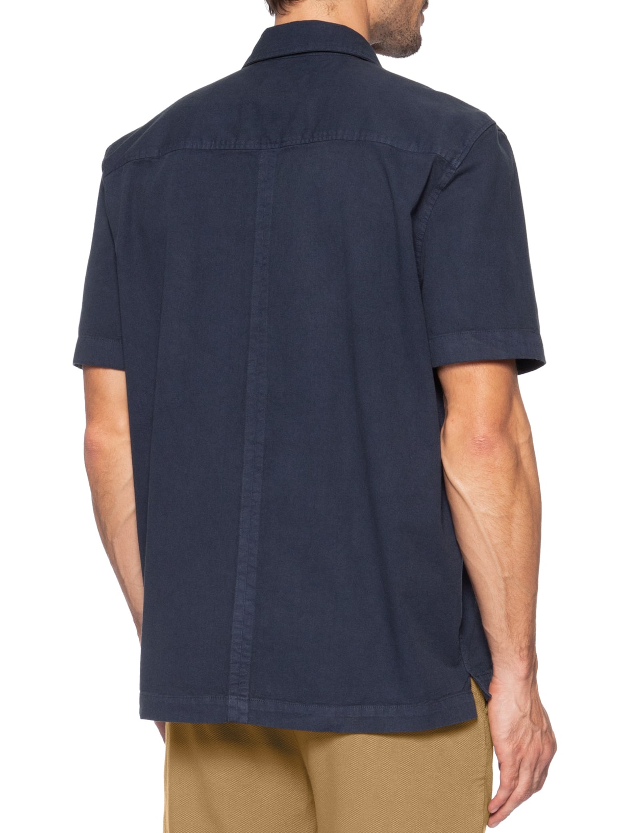 Camisa Masculina Over Cotton Linen Used Azul Osklen
