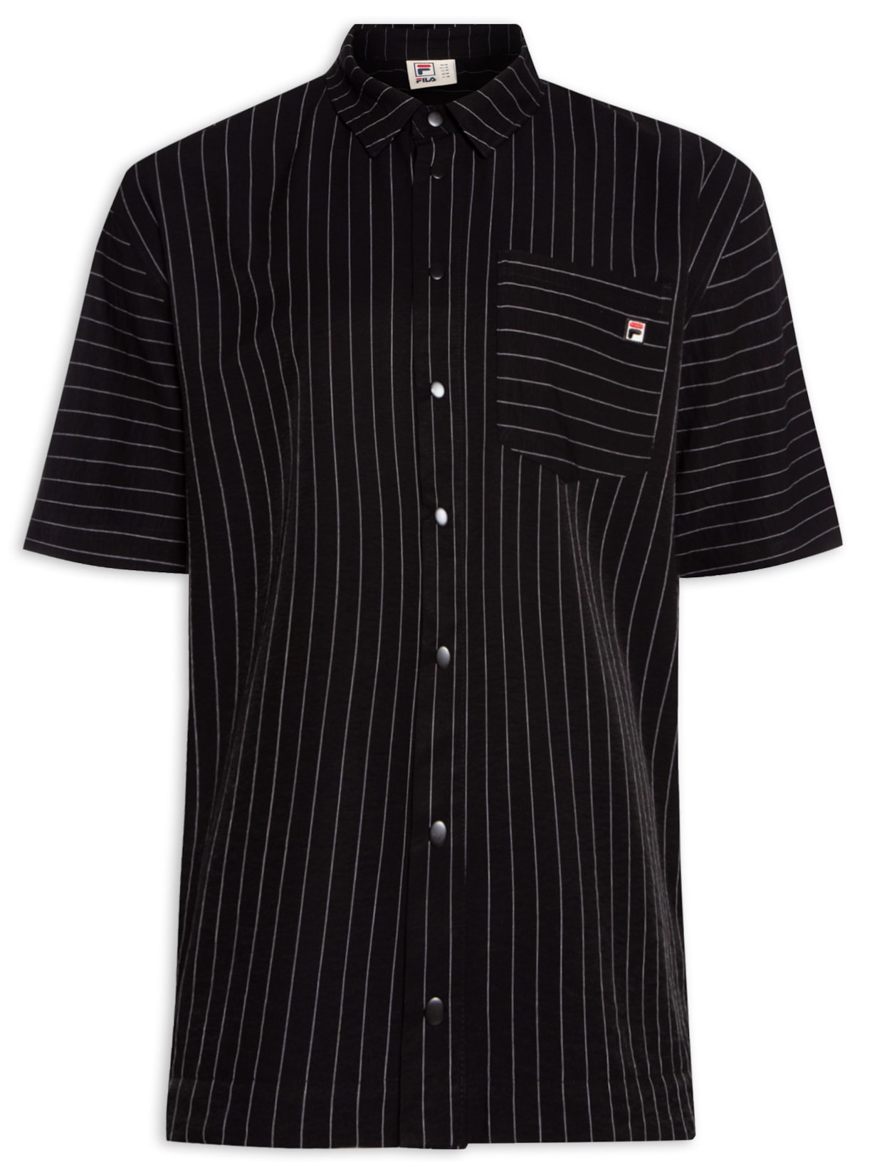Camisa Masculina Over Uc Pinstripe - Preto