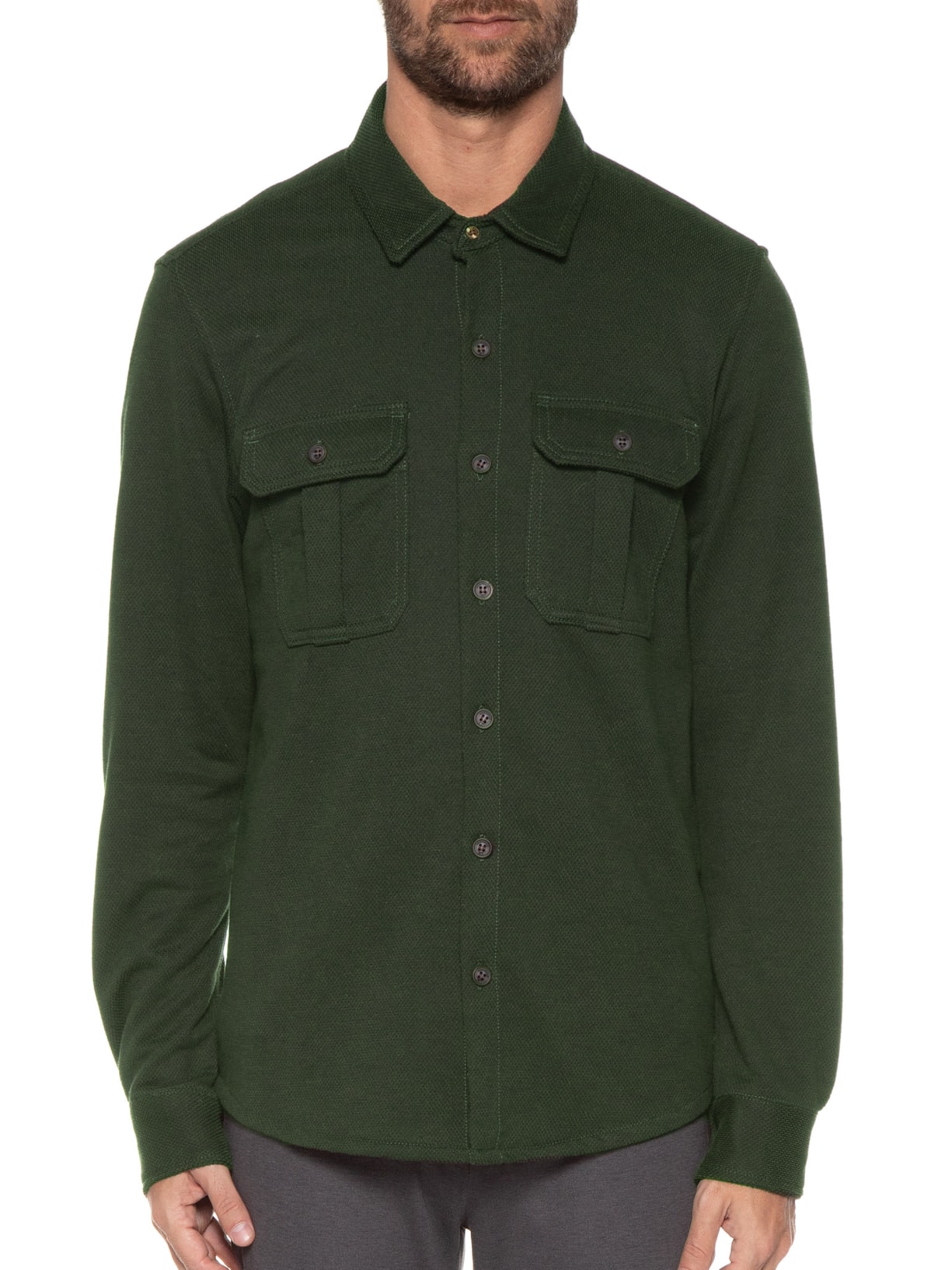 Camisa Masculina Overshirt Algodão Yogi Verde Armadillo