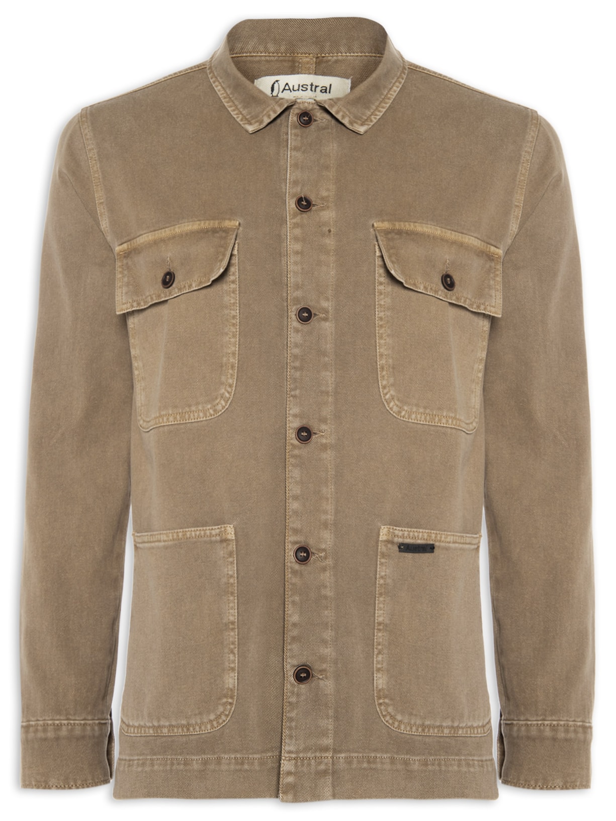 Camisa Masculina Overshirt Atins - Marrom